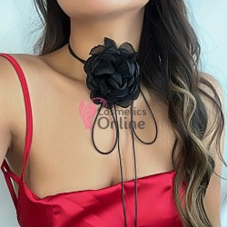 Floare cu snur pentru decor gat PRL02UU Neagra